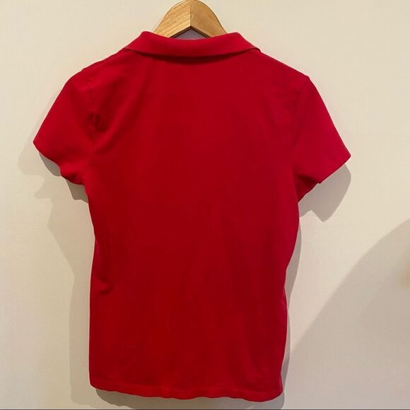 Tommy Hilfiger Women’s Polo Tee. Medium. Pink Berry - Picture 2 of 6